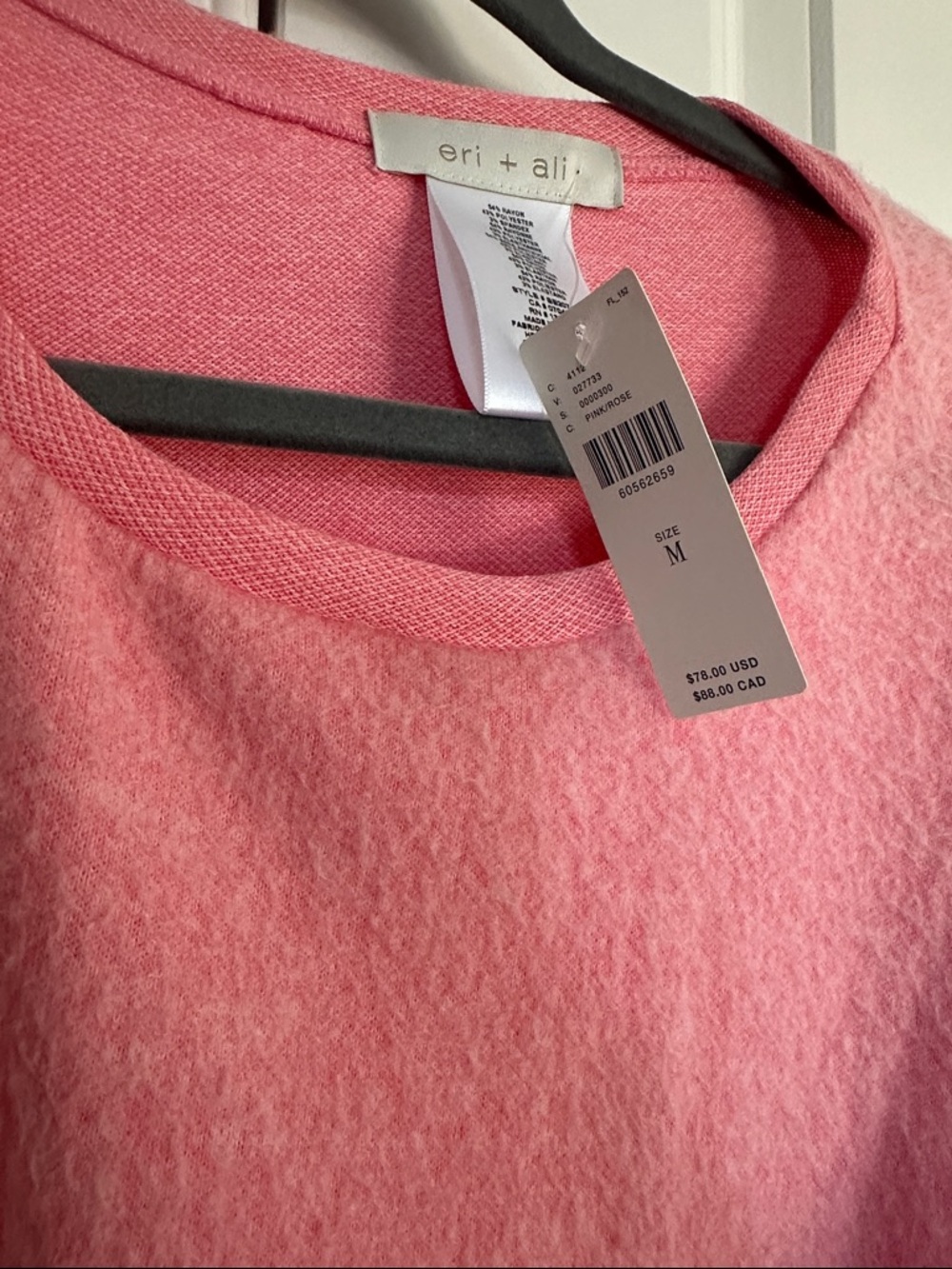 Eri & Ali NWT M Soft Pink Tie Women’s Sweater - Picture 3 of 7